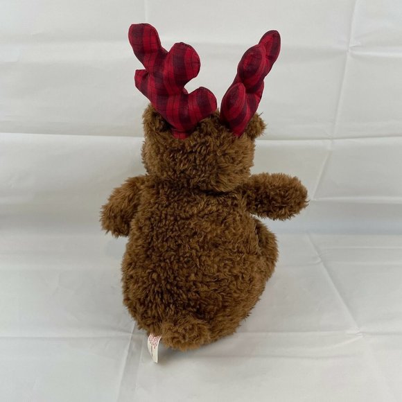 Bath & Body Works Brown Reindeer 12” Plush Christmas Red Plaid Stuffed Animal - Picture 4 of 7